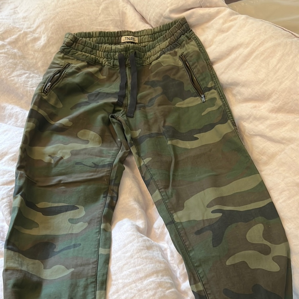 TNA Camo joggers, size 6